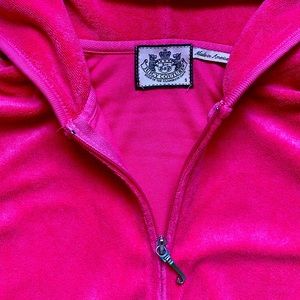 Juicy couture zip up terry hot pink size small
